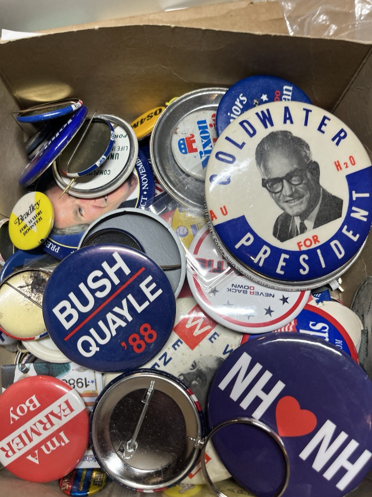 Political Ephemera Lot Paper, Pins, Collectibles, Stickers, Match By The Pound!