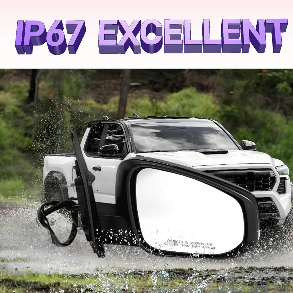 Right Passenger Side Mirror Compatible with R-Passenger Side, Gloss Black