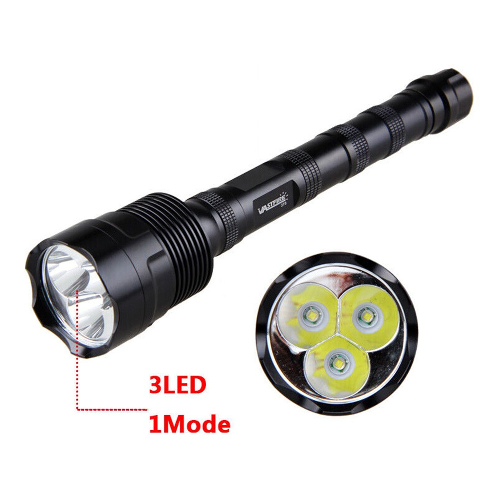 Hunting 3*LED Flashlight Torch 1-Mode Light 20mm Rail Scope Mount w/ Switch