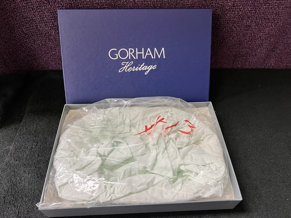 Gorham/Textron Heritage Silver Plated Fluted Bonbon Dish Signed NIB Excellent