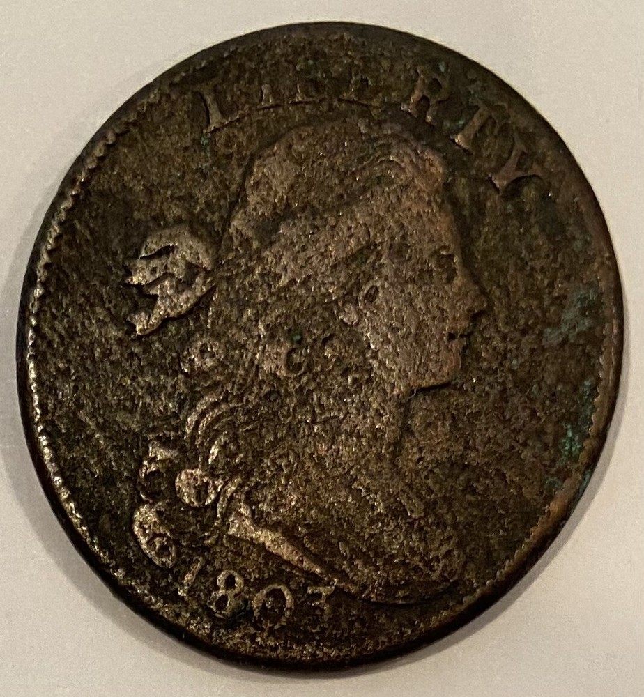 1803 draped bust large cent small date, small fraction