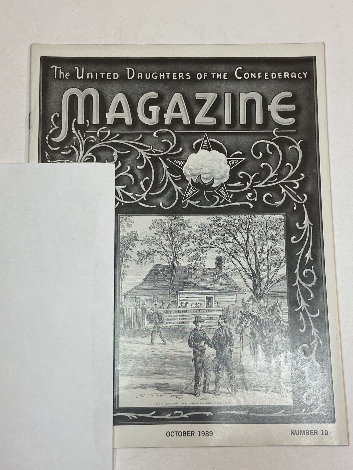 UDC United Daughters of the Confederacy Magazine Oct 1989 Bennett Place Durham