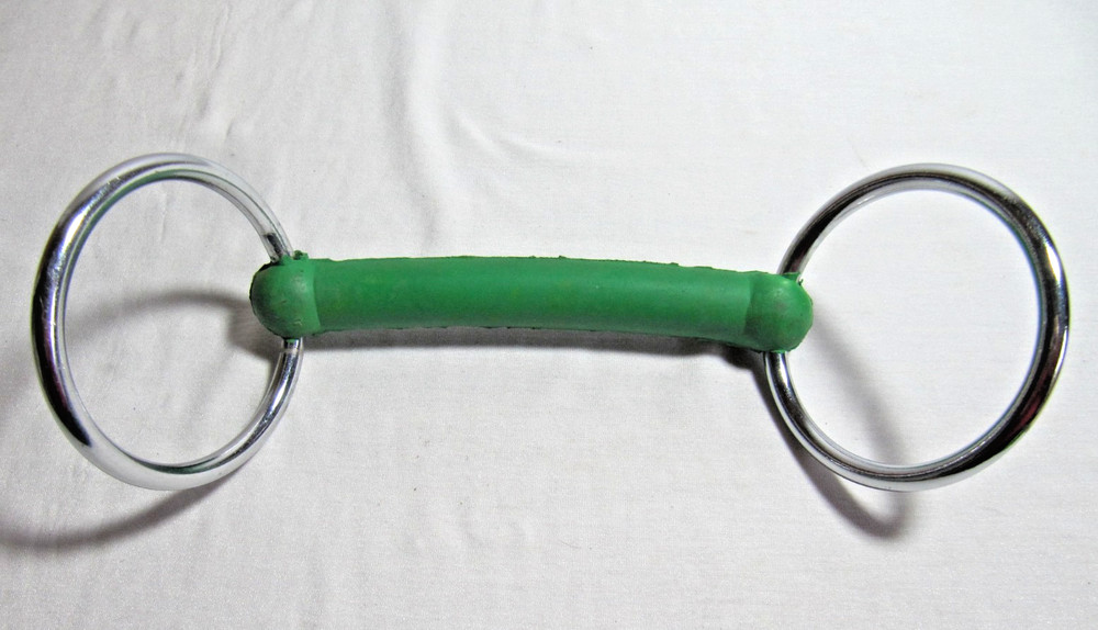 4.5" Rubber Mullen Mouth Loose Ring Snaffle Bit