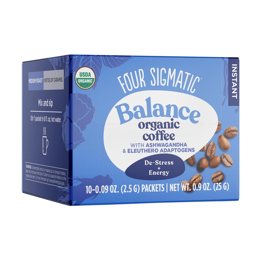 Adaptogen Organic Coffee By Four Sigmatic | Medium Roast Instant Coffe
