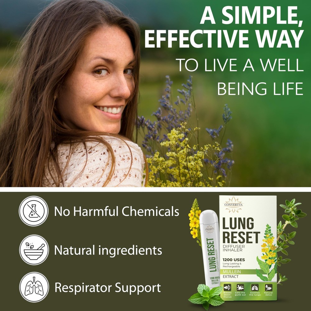 Lung Detox Rechargeable Mullein Diffuser Pen | Natural Mullein Leaf | Lung He...