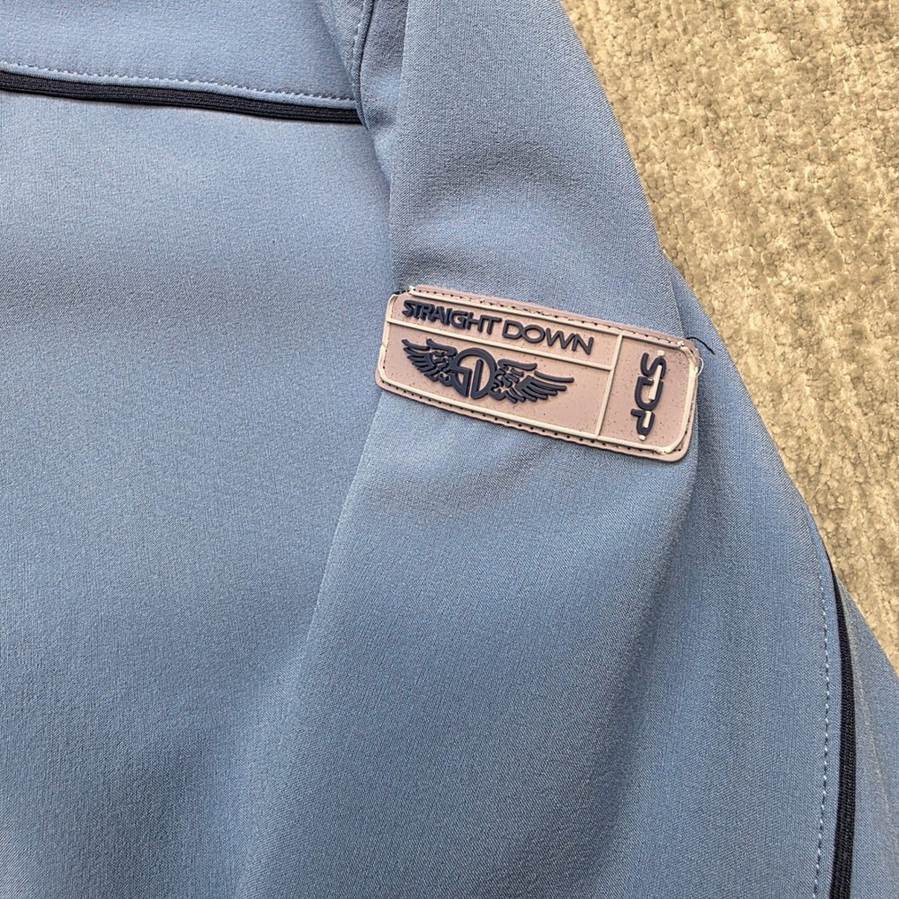 STRAIGHT DOWN PERFORMANCE Mens XL Blue Piping Quarter Zip Golf Pullover Jacket