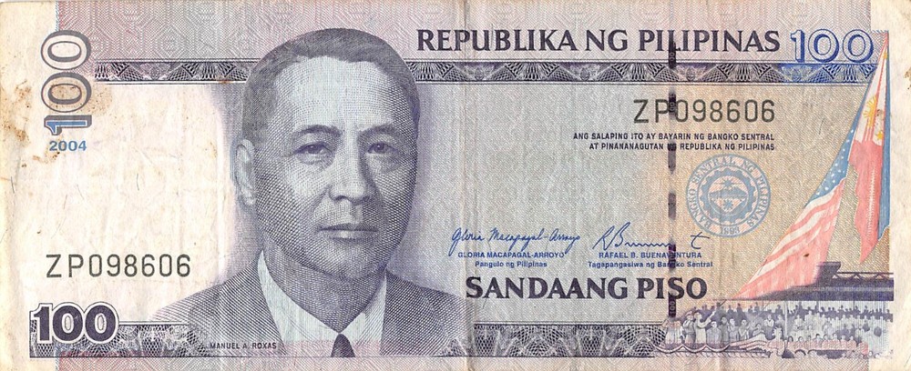 Philippines  100  Piso  2004  Series ZP  Circulated Banknote ART2
