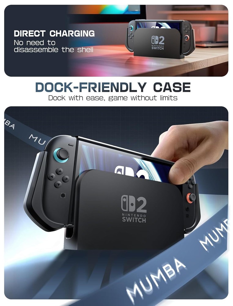 Mumba For Nintendo Switch 2 Accessories Dockable/JoyCon/Carry Case + Charge Dock