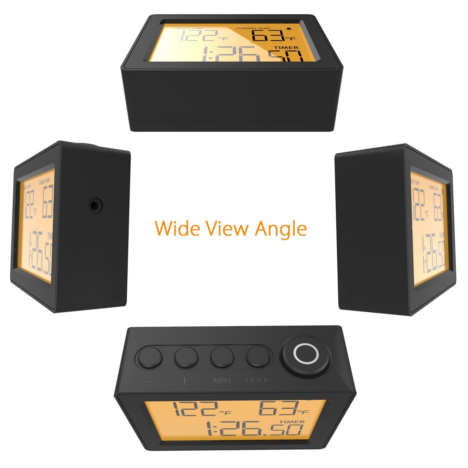 Cappec Instant Thermometer with High/Low Temperature Alarms, Up/Down Timer