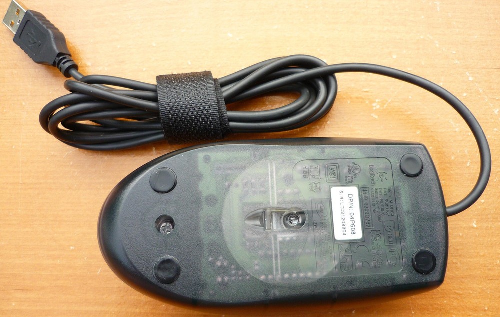 Vintage Gray & Silver Compaq Logitech M-UR69 Optical Wheel Mouse Cleaned Tested