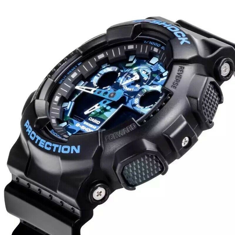 Men Sports Watch G-Shock GA100CB-1A Ana-Digi Chronograph Black Resin Band