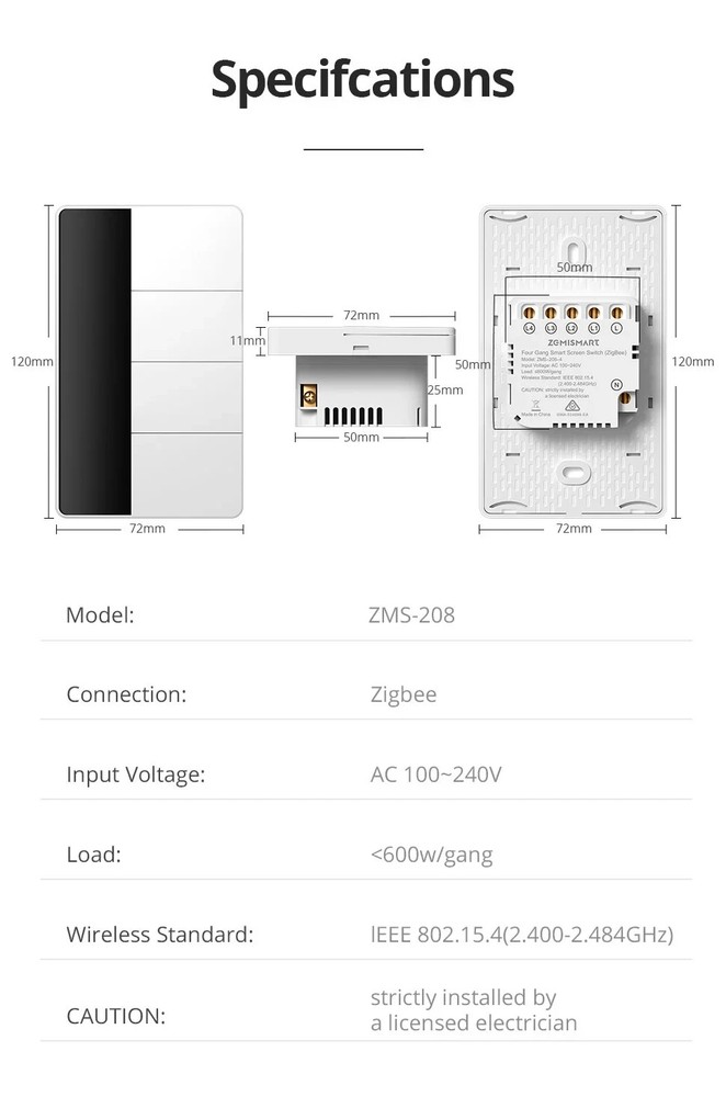 ZigBee Custom Display Name Smart Push Light Switch/AU SAA RCM/Apple Alexa Google