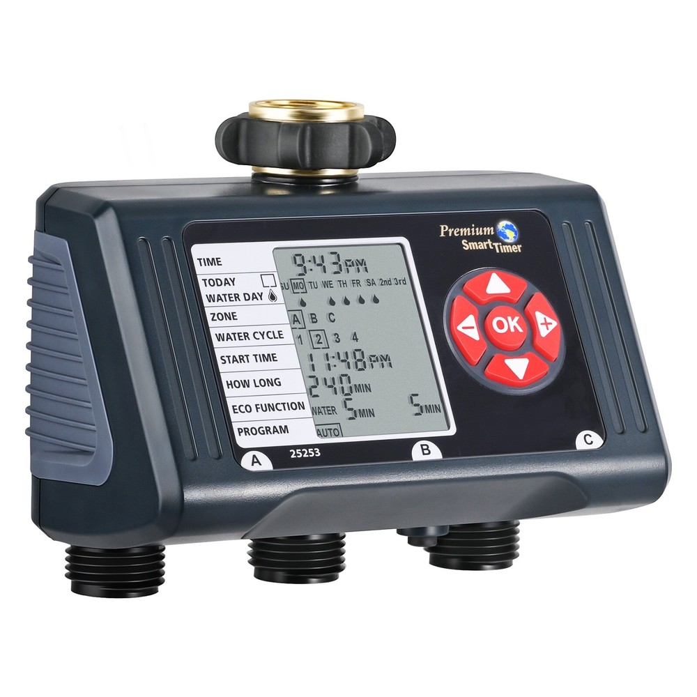 DEWENWILS Sprinkler Timer 3 Zone, 4 Programmable Water Hose Timer for Garden