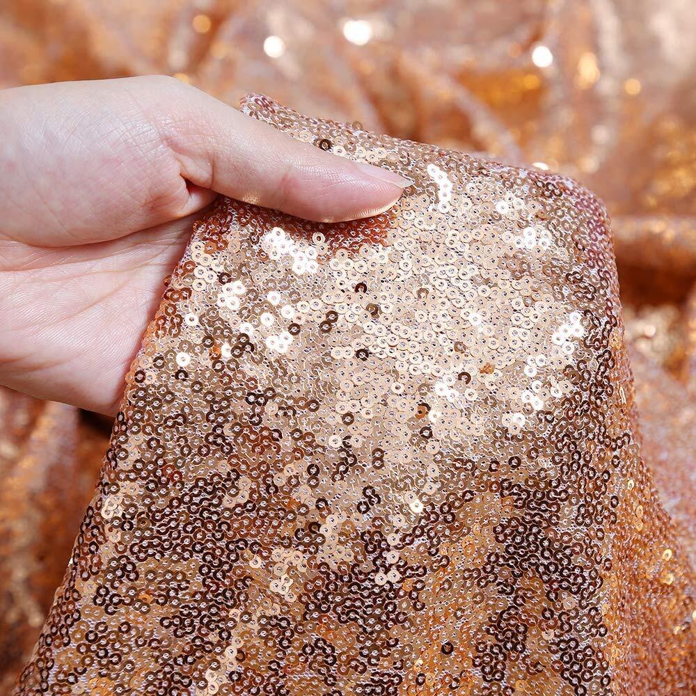 Rose Gold Sequin Backdrop 2 Panels Sequin Backdrop Curtain 2FTx8FT Sequin Cur...