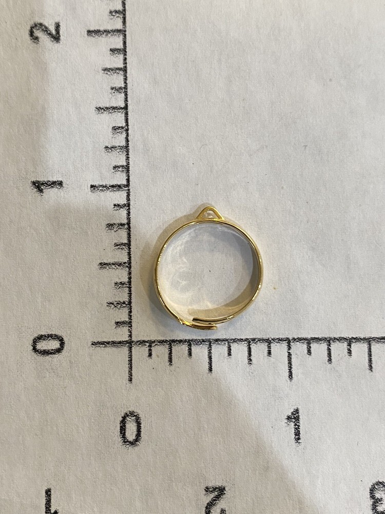 6pcs Gold Plated Adjustable Charm Rings with 1 loop