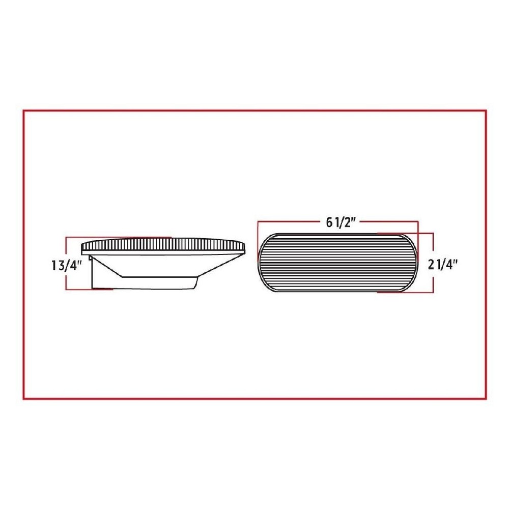 White Back-Up Mirror LED Oval Light (13 Diodes)