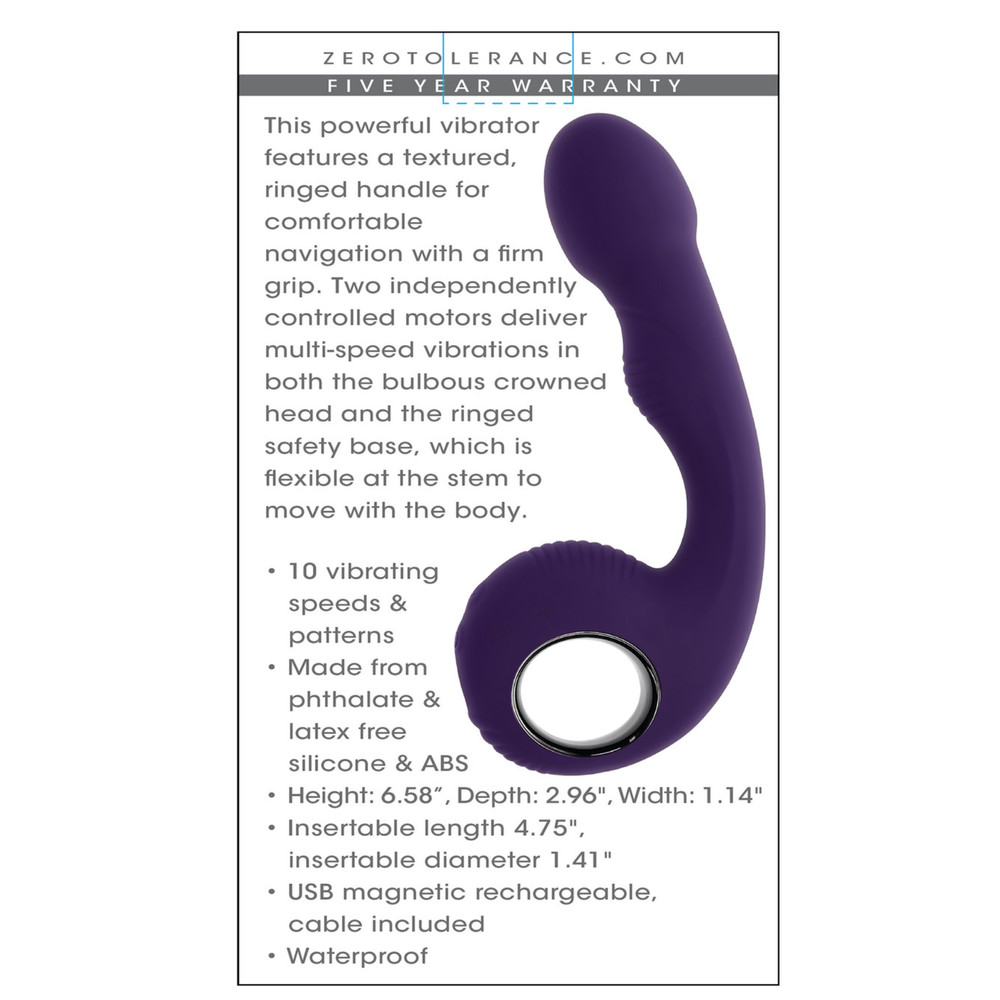 Vibrating Prostate Massager With Ringed Handle Rechargeable Silicone Vibrator