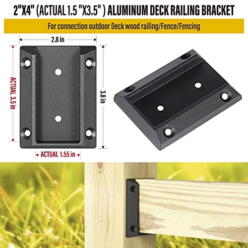pcs ADC-Aluminum Deck Railing Bracket, Deck Railing Connectors for 2"x4" 12