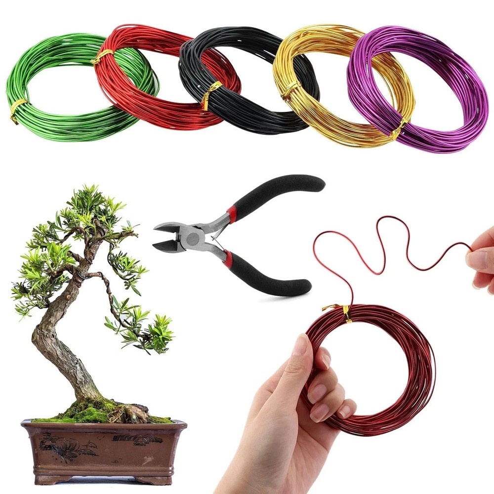Tree Training Wire Kit - 5 Rolls (164ft),Bonsai Training Wires with Wire-Cutter,