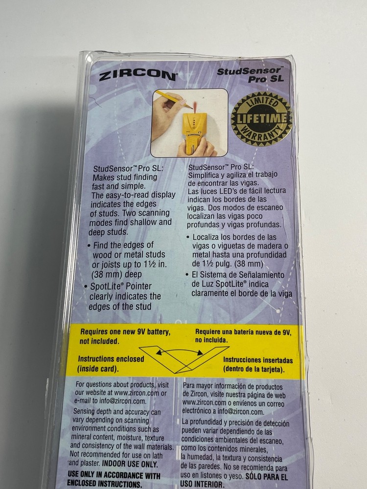NEW Zircon Stud Sensor Pro SL Stud Finder Edge Finding