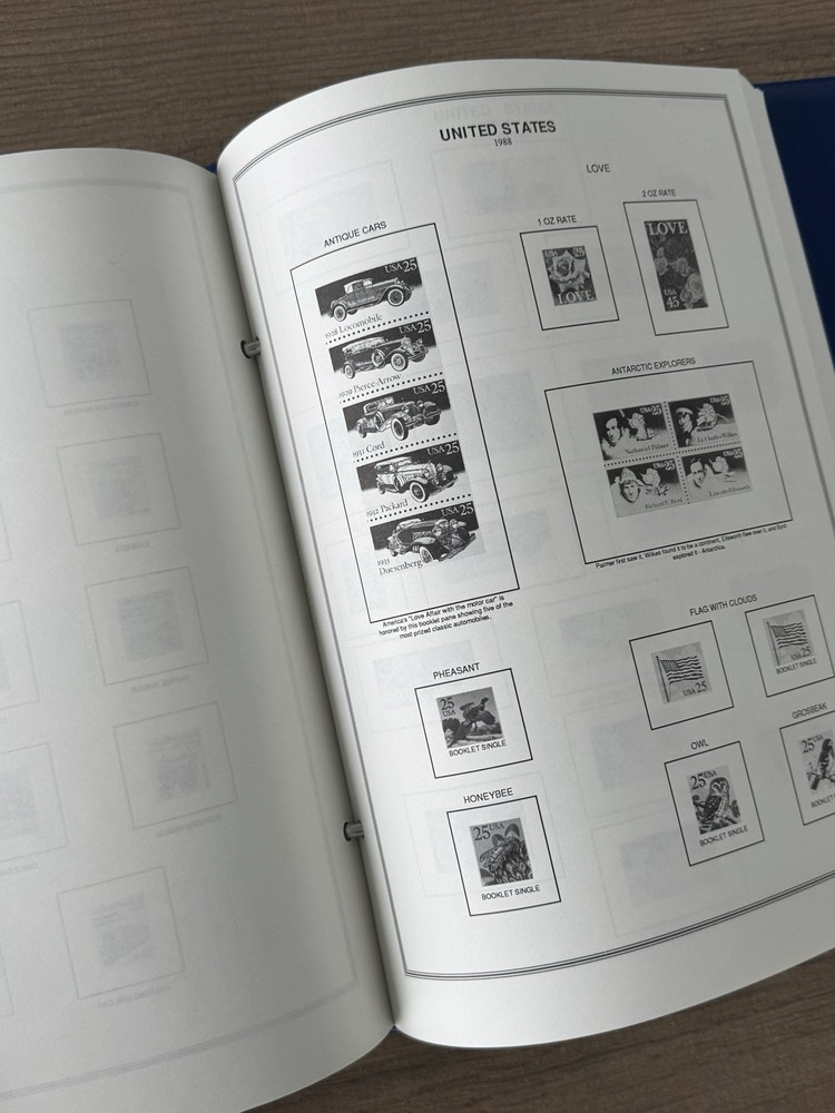 1990 HE Harris Liberty Stamp Binder & Pages From 1847- 1989 New! No Stamps Incl