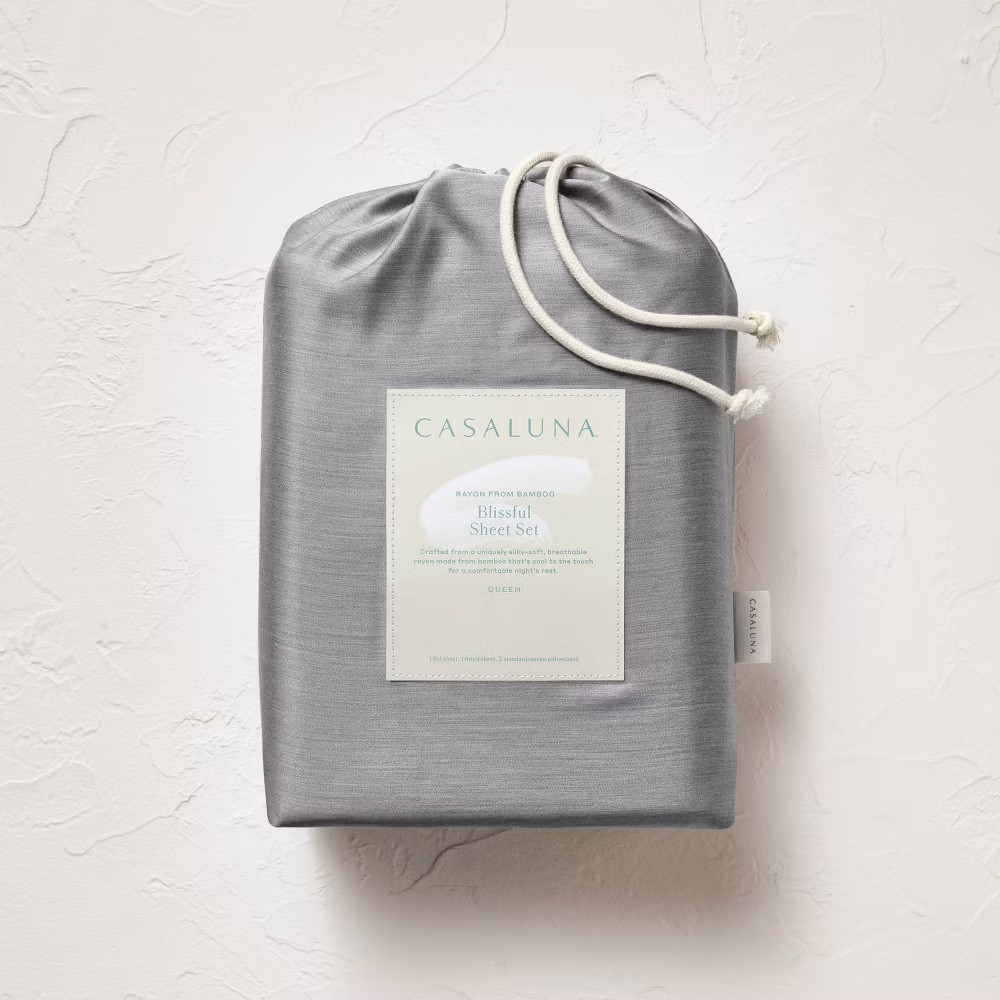 King 400 Thread Count Rayon from Bamboo Sheet Set Dark Gray -