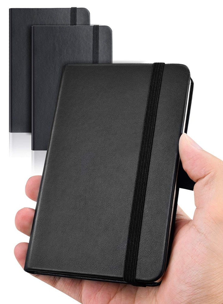 AISBUGUR Pocket Notebook, Small 2-Pack Total 320 2 Pack, Black1