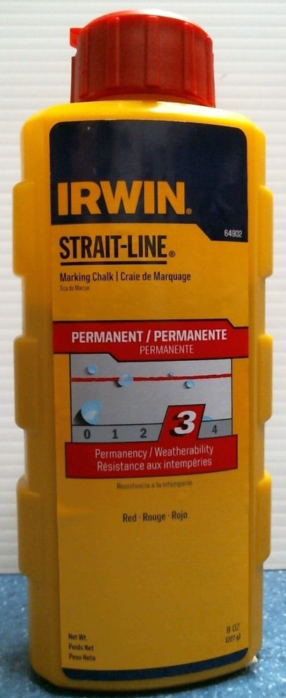 Irwin Strait-Line Marking Chalk, Permanent, RED  8oz.  (64902)  FS