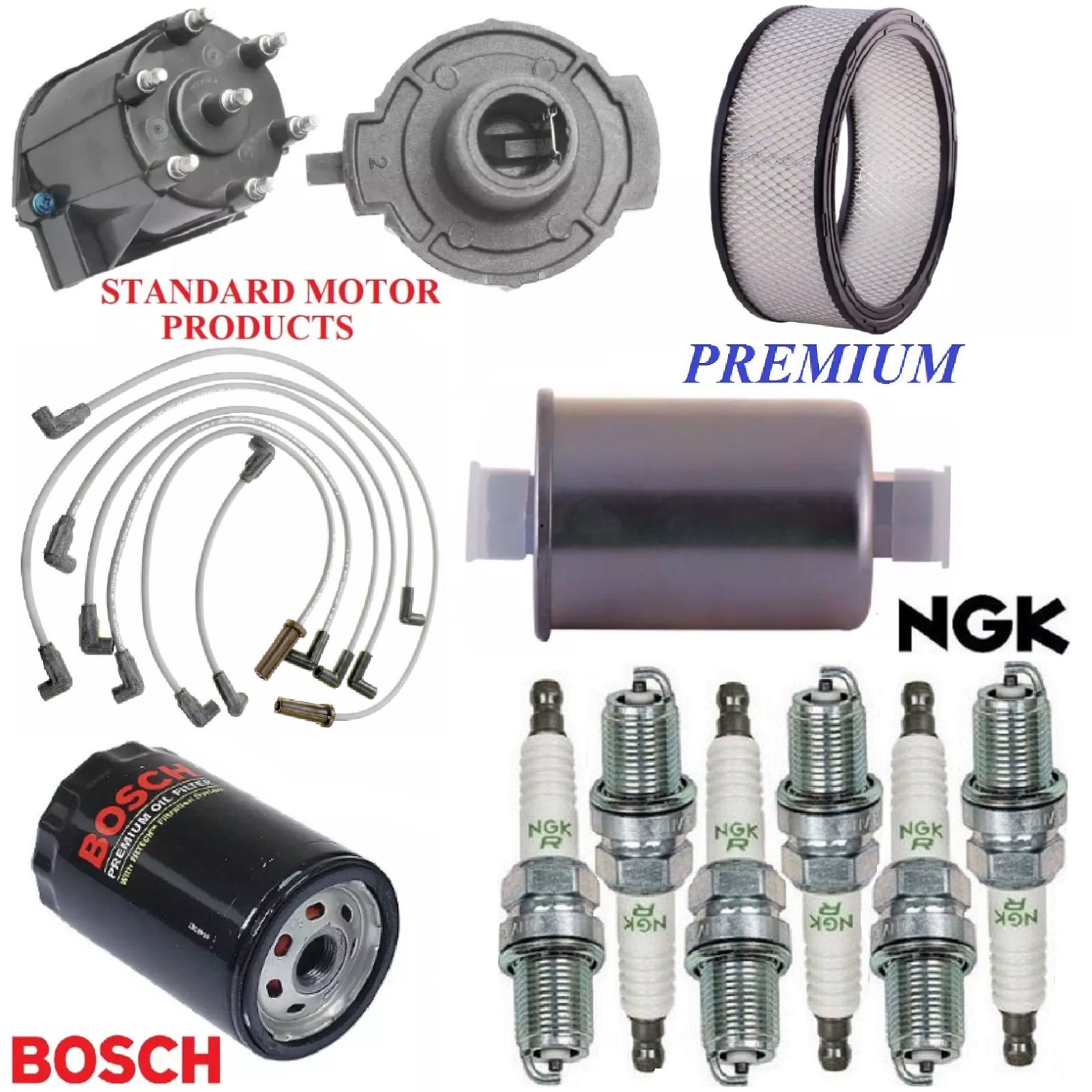 Tune Up Kit Filters Cap Wire Spark Plugs For CHEVY C1500 V6 4.3L; TBI 1988-1991