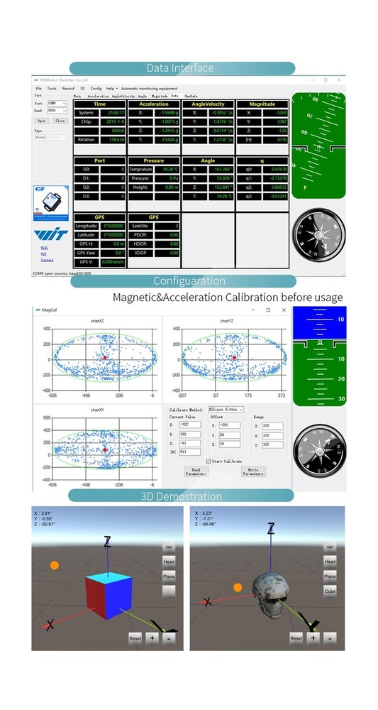 【WT901C-232 9-Axis Vibration Inclinometer】High-Stability Accelerat