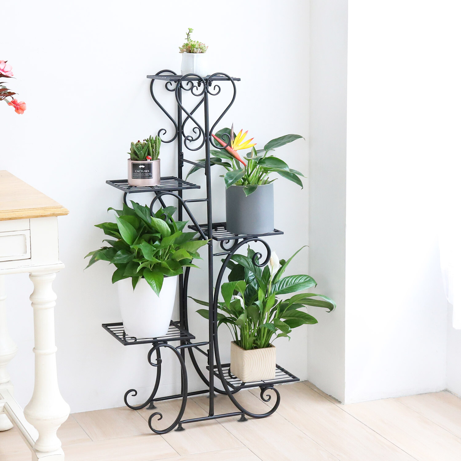 Extra Large Indoor Metal Plant Stand Shelf Anti Rust Iron Garden Flower Rack USA