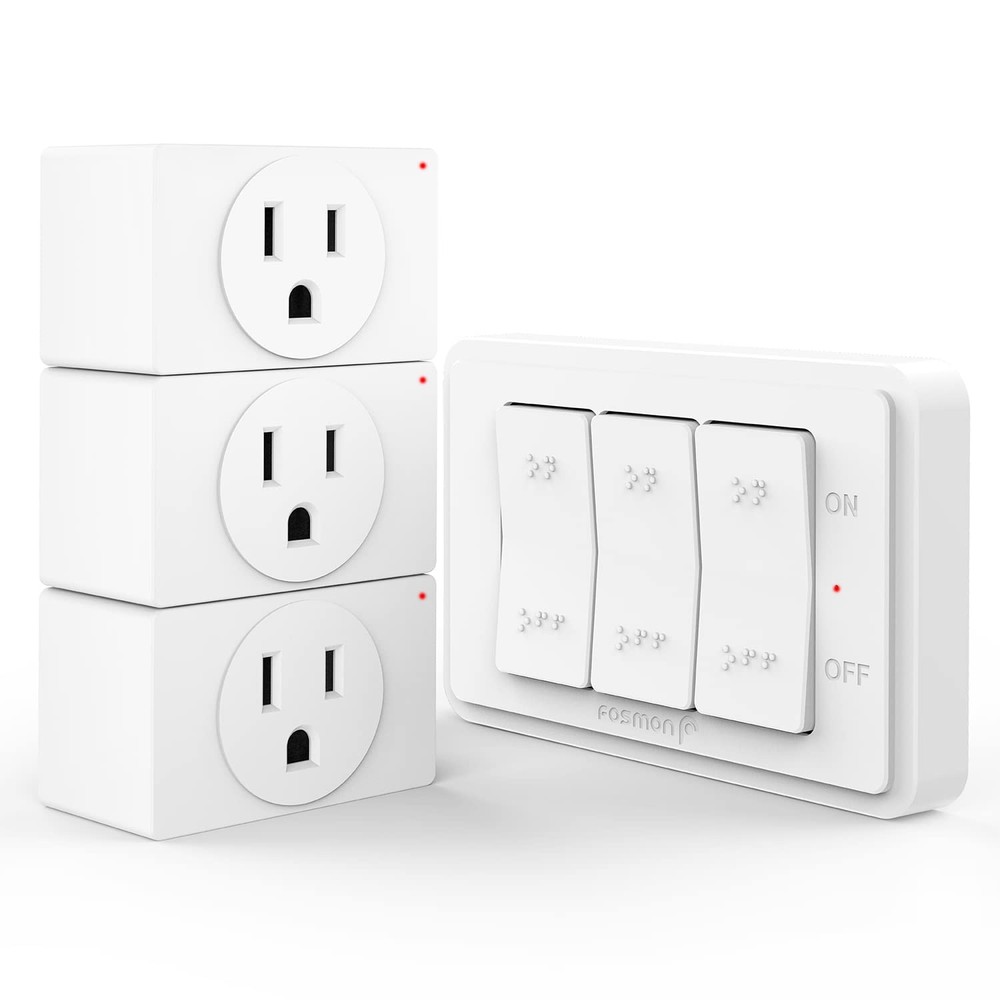 3 Pack Wireless Remote Control Outlet Plug, 15A, Battery Operated Light Switch