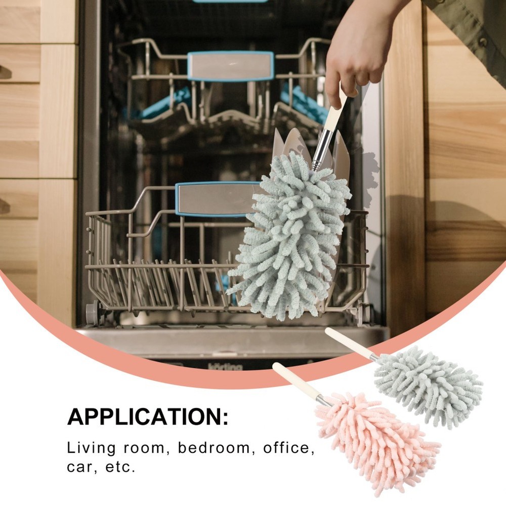 2 Pcs Dust Cleaning Brush Telescoping Duster Mops for Hands Mini Teloscopic