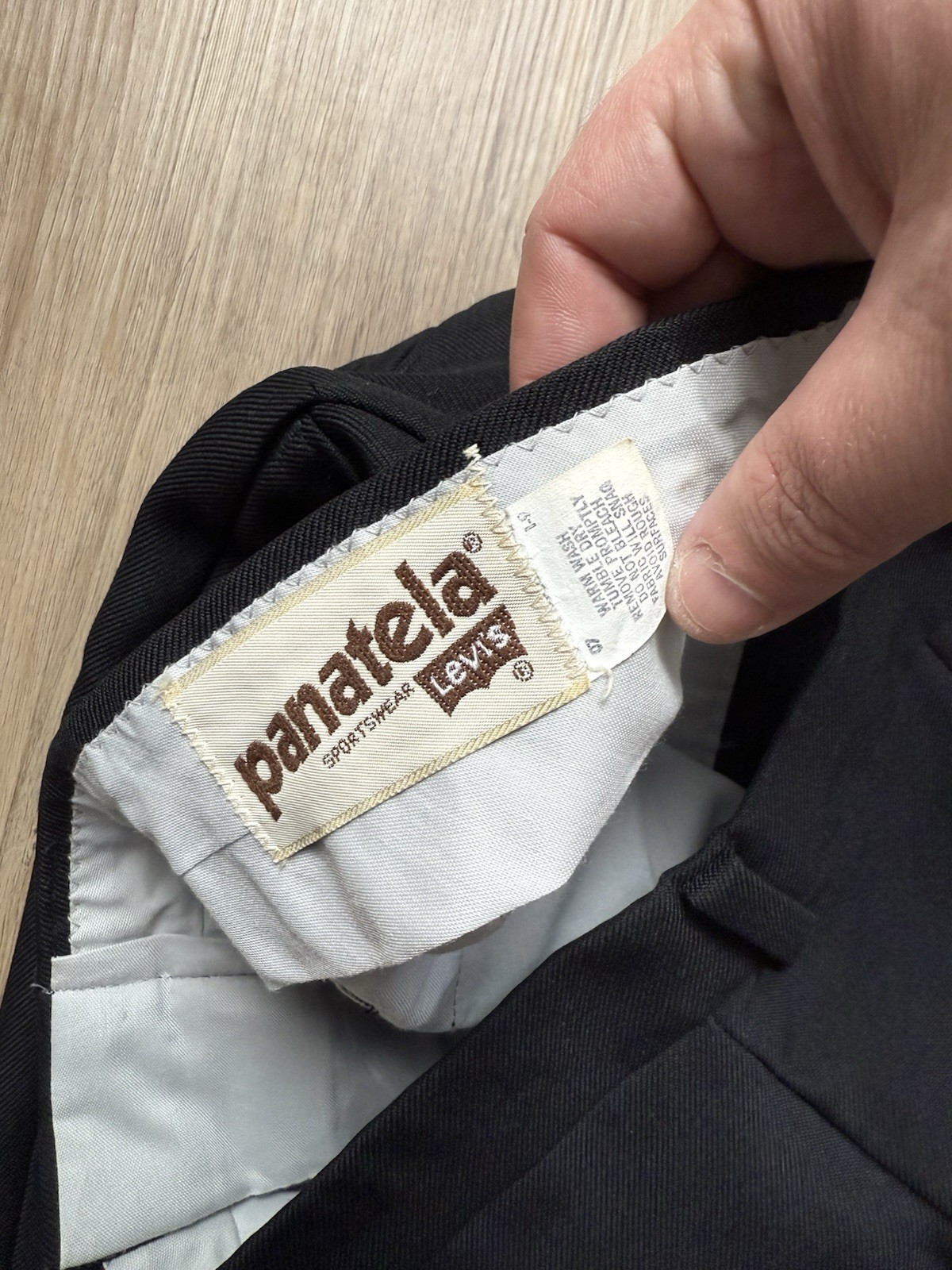 VINTAGE Levi’s Panatela Black Polyester Bootcut Pants Size 33x30 Rockabilly Men