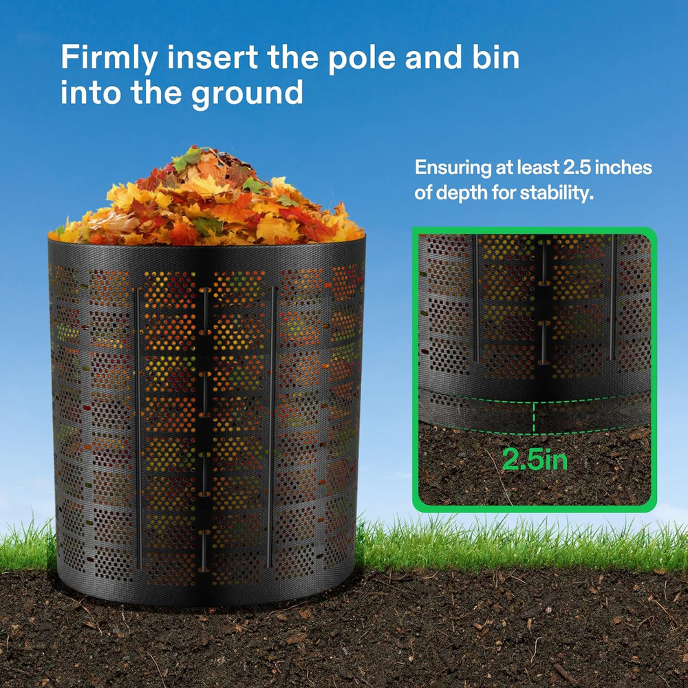 500 Gallon Outdoor Compost Bin, Expandable Composter, Easy to Setup & Large Capa