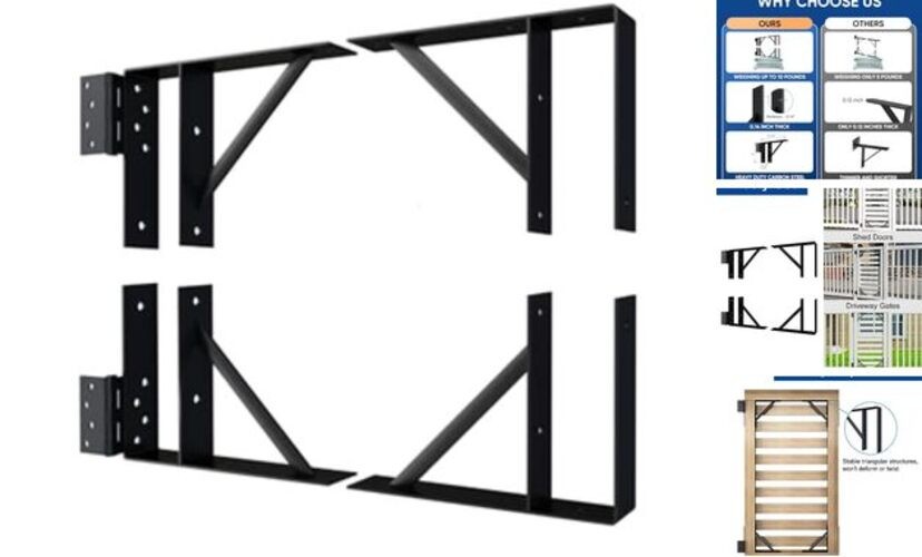 Heavy Duty Gate Corner Brace Bracket, Anti Sag Gate Kit Adjustable Gate