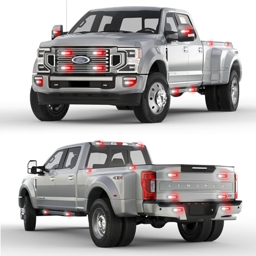 8-Pcs 12 LED Sync Feature Emergency Strobe Grille Lights Ultra #04 Red/White