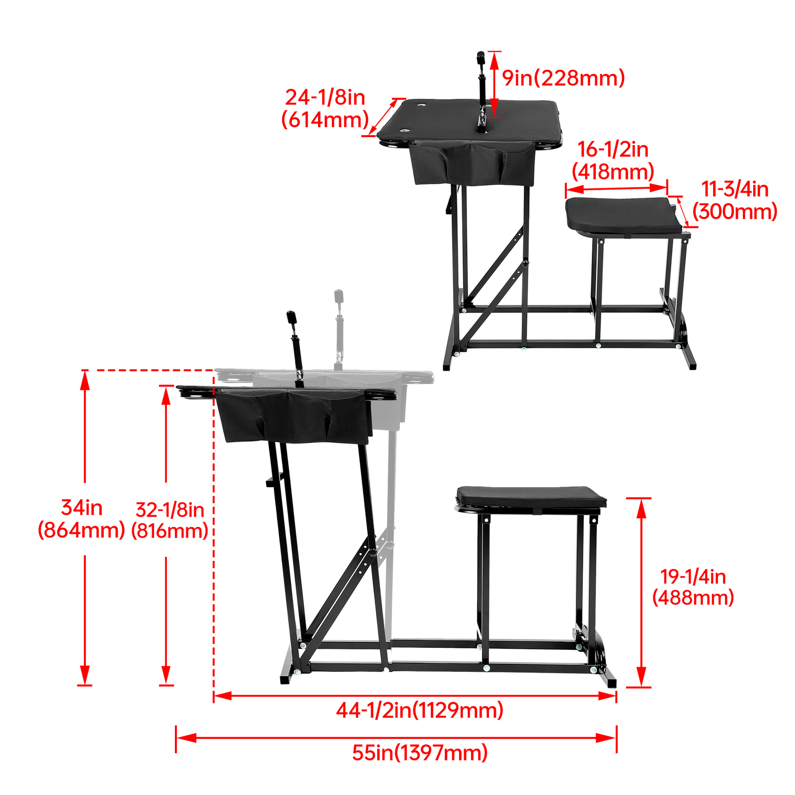 Portable Shooting Bench Seat Adjustable Table Hunting Gun Rest Outdoor