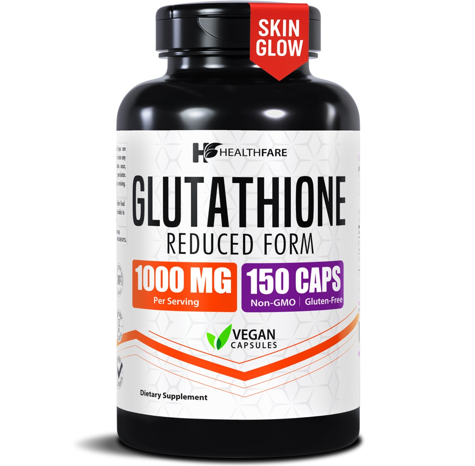 Healthfare Glutathione 1000mg GSH L-Glutathione Reduced 150 Capsules Antioxidant