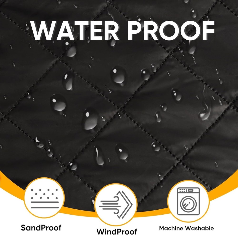 Waterproof Camping Blanket with Sherpa Lining, Large Windproof Outdoor Blanke...