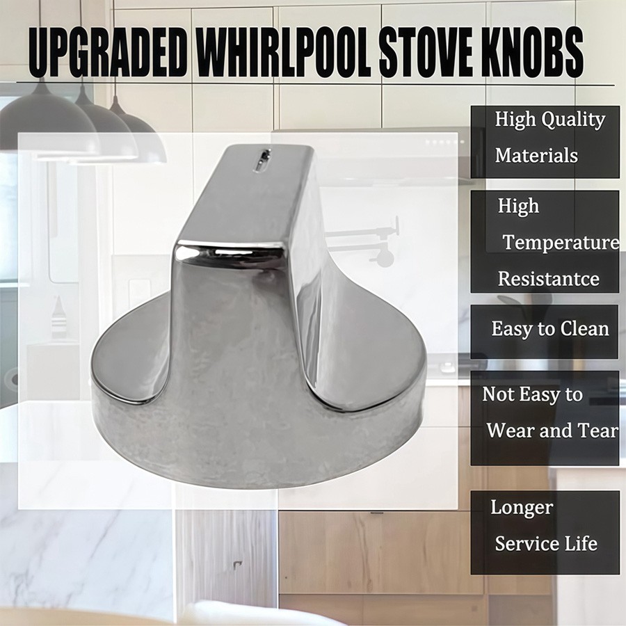 4 Pack Upgraded W11517331 Stove Knobs for Whirlpool Gas Stove Knobs W11117415