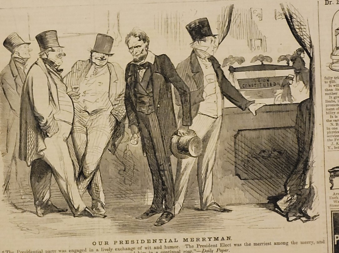 Abraham Lincoln and John Brown 1861 interesting political cartoon vintage print