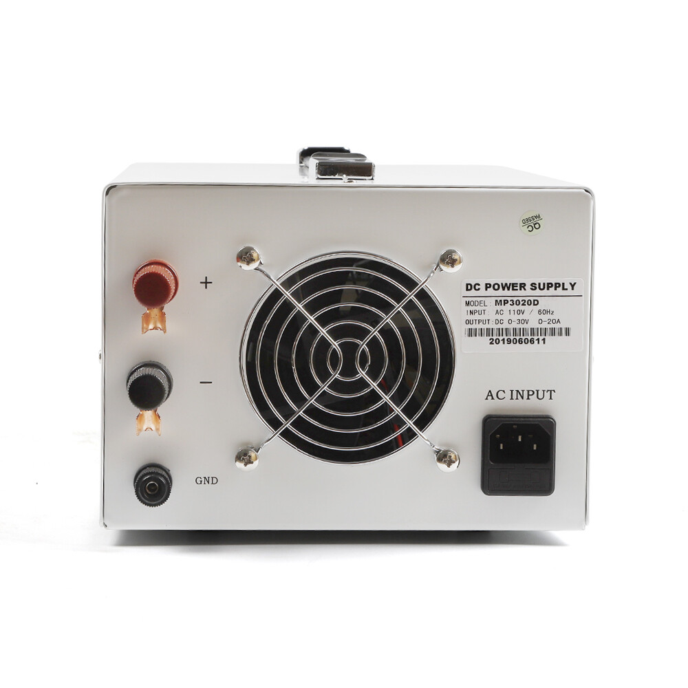MP3020D LED Regulated Variable Lab DC Bench Power Supply 0-30V 0-20A&Power Line