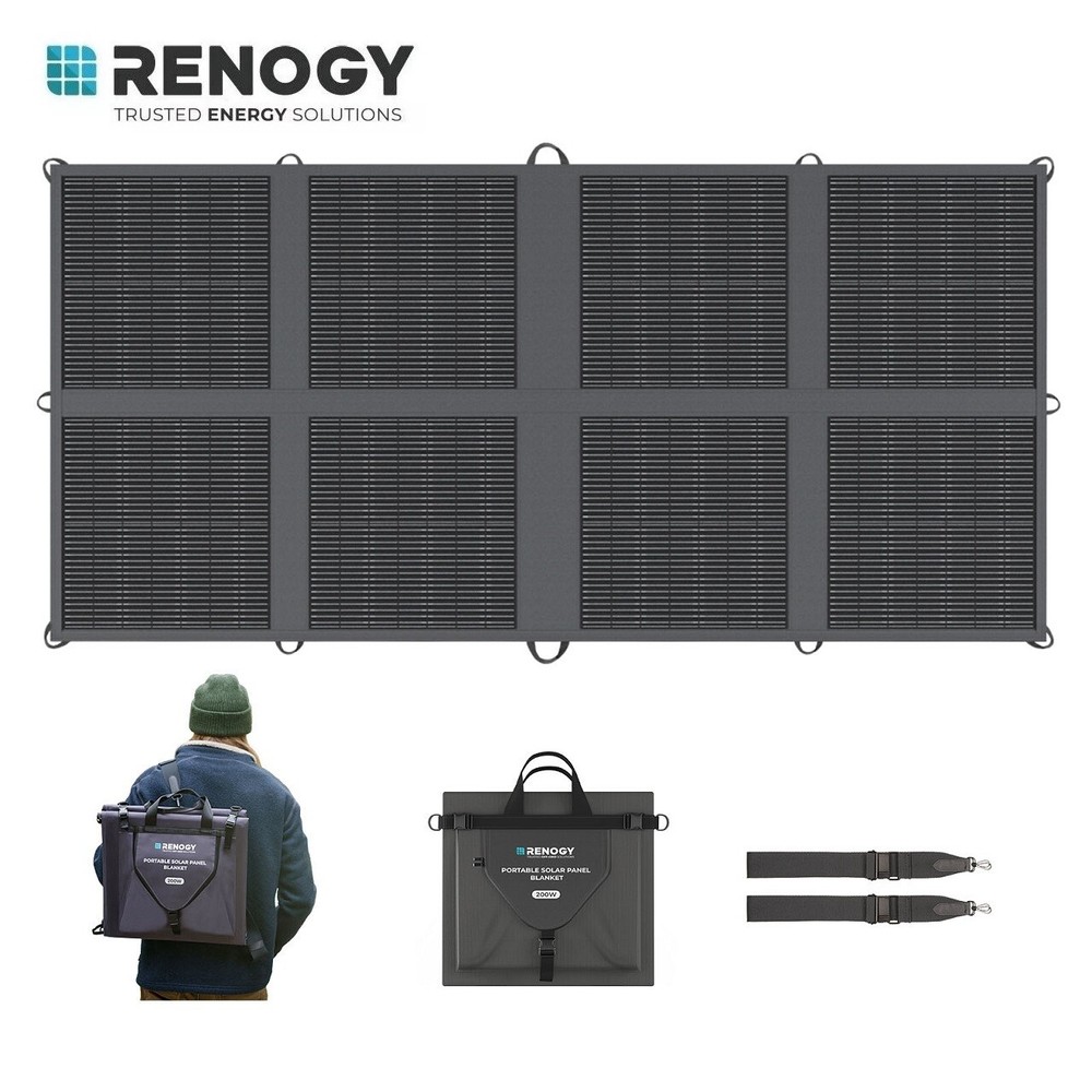 Renogy 200W Solar Panel Blanket Portable Solar Suitcase Foldable Solar Panel