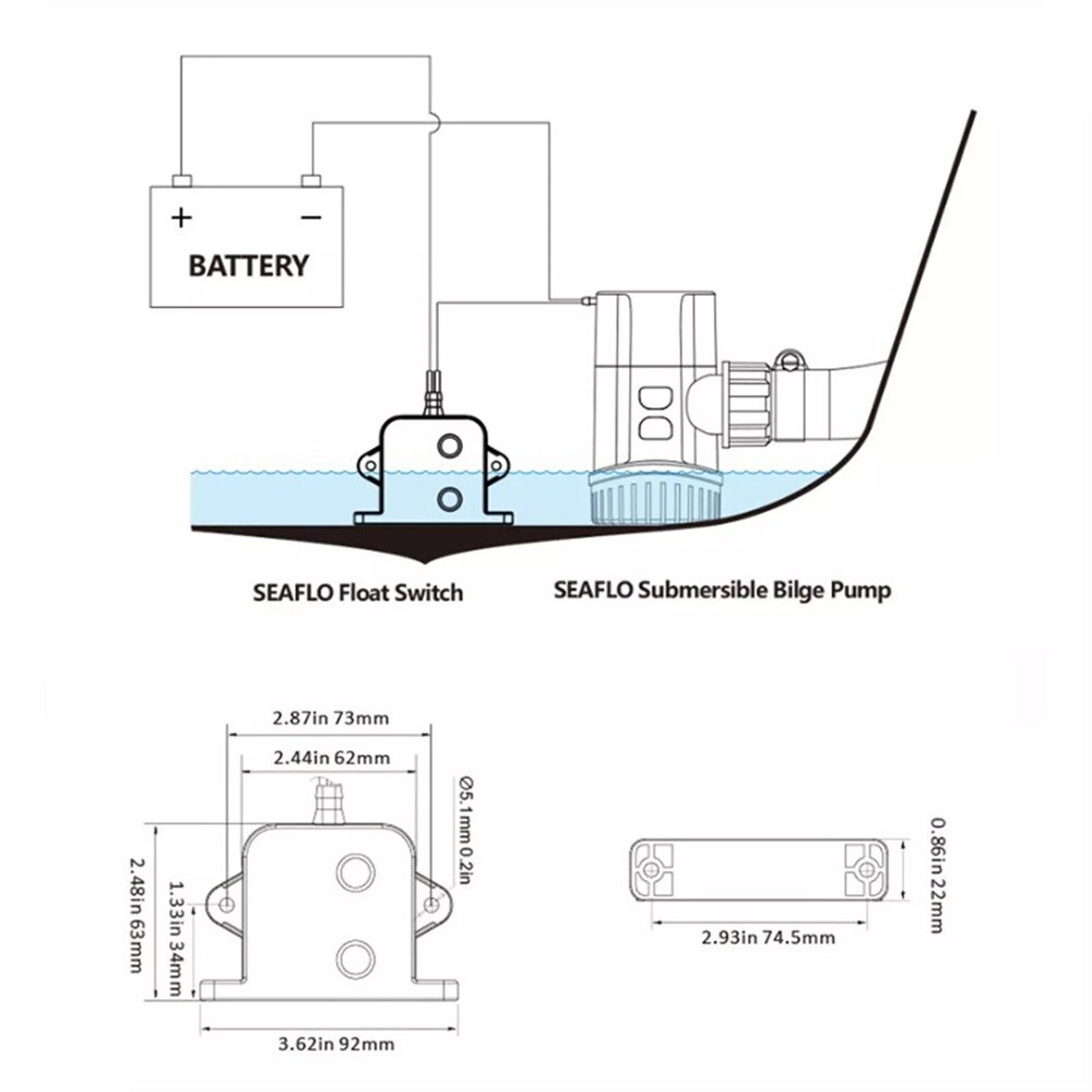 Marine Bilge Pump Sensor Electric Field Sensor Switch Automatic Alarm Water / ๑
