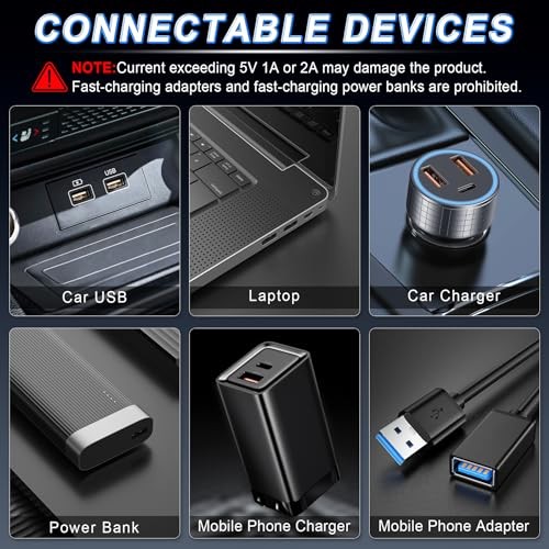 USB LED Night Light for Car - Touchable Dimming - 13 Modes - Car Interior