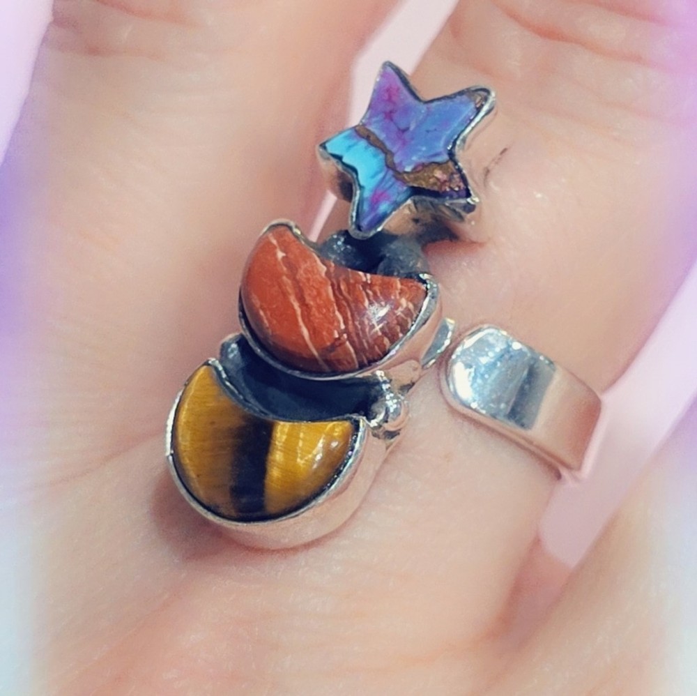 Celestial Multi Stone Sterling Gemstone Ring