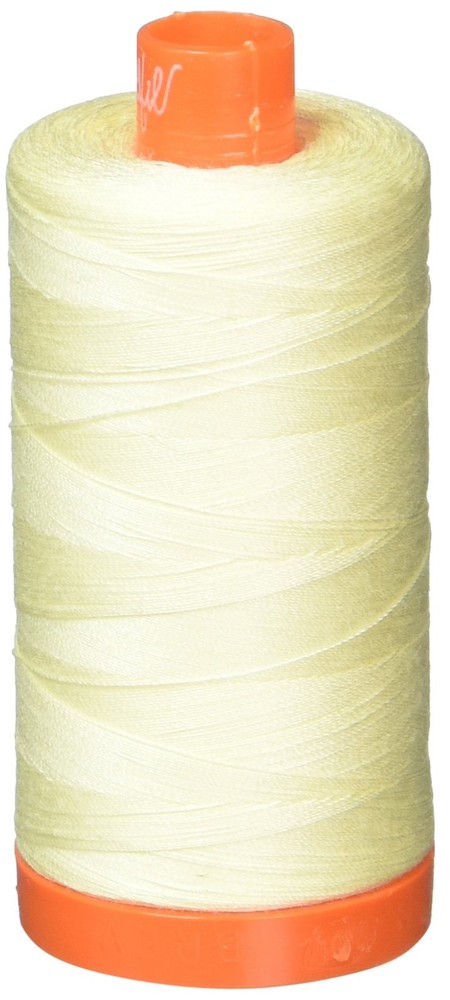 Mako Cotton Thread Solid 50wt 1422yds Light Lemon Yellow Quilting Sewing