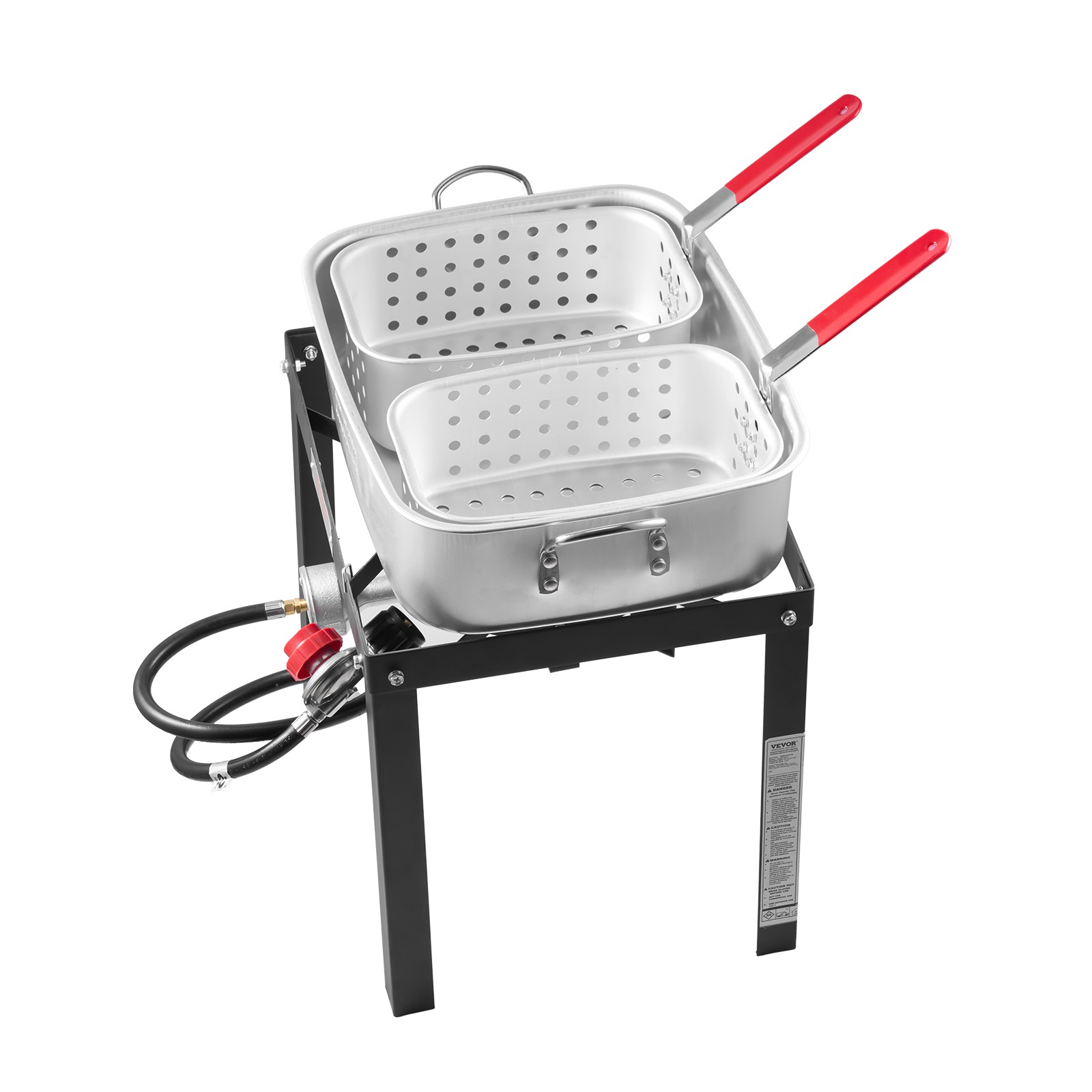 VEVOR 18Qt Fish and Wing Fryer Aluminum Outdoor Propane Fryer Kit with 2 Baskets