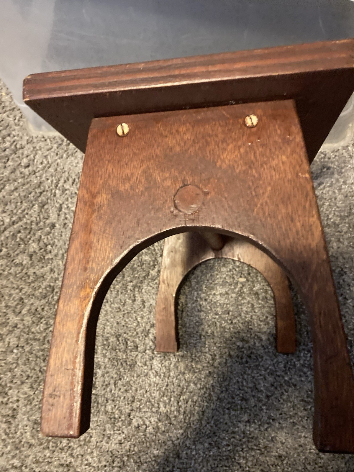 Vintage Handmade Dark Wood Bench Stool Stepstool Footstool Plant Stand 9x10x15